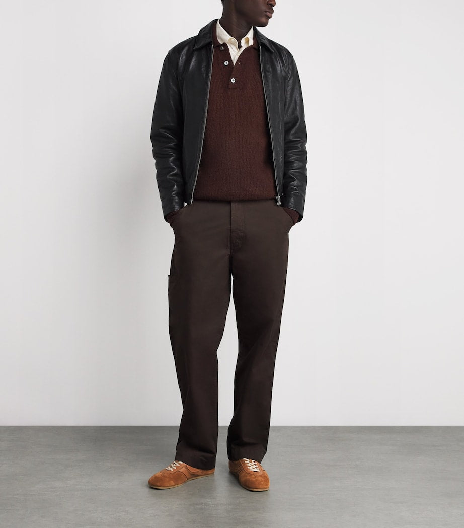 Norse Projects Burgundy Alpaca-Blend Rasmus Polo Sweater