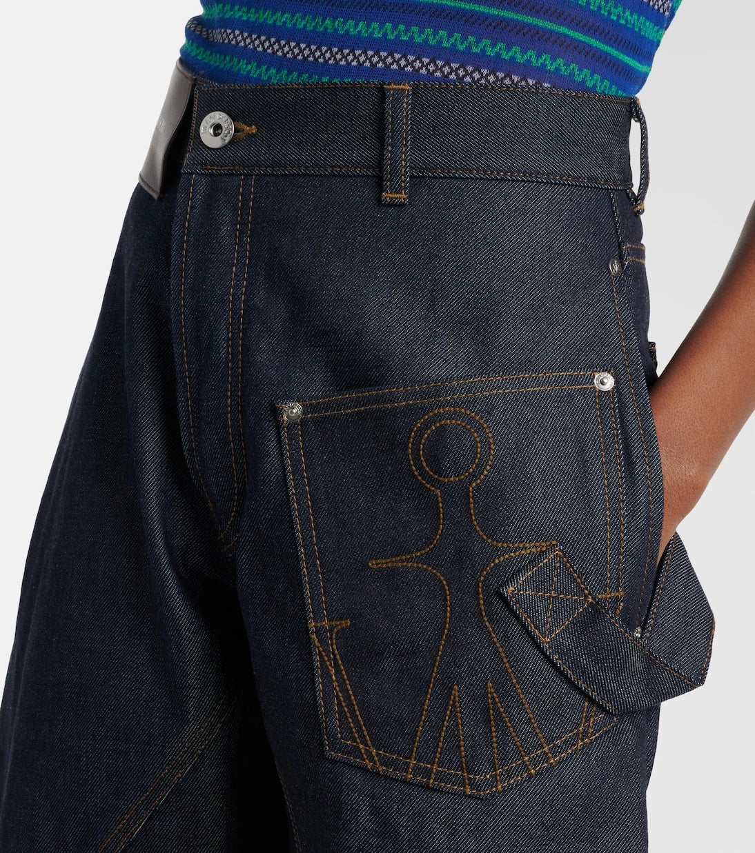 JW Anderson - Embroidered high-rise straight jeans