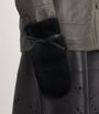 Yves Salomon Black Mink Fur-Leather Mittens