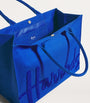 Blue Large Cotton Logo Tote Bag