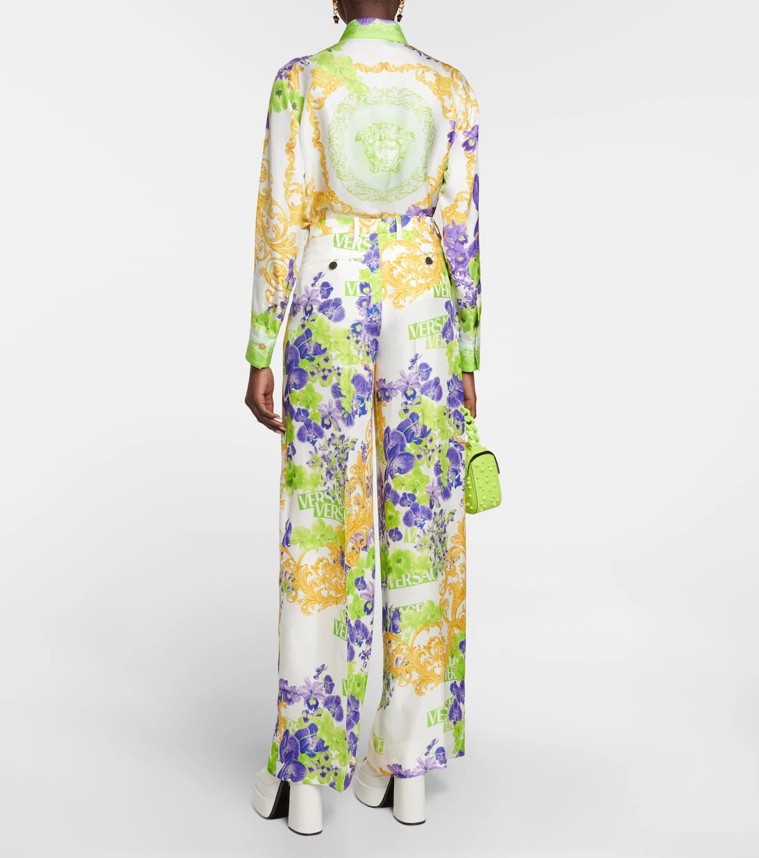 Versace - Floral wide-leg pants