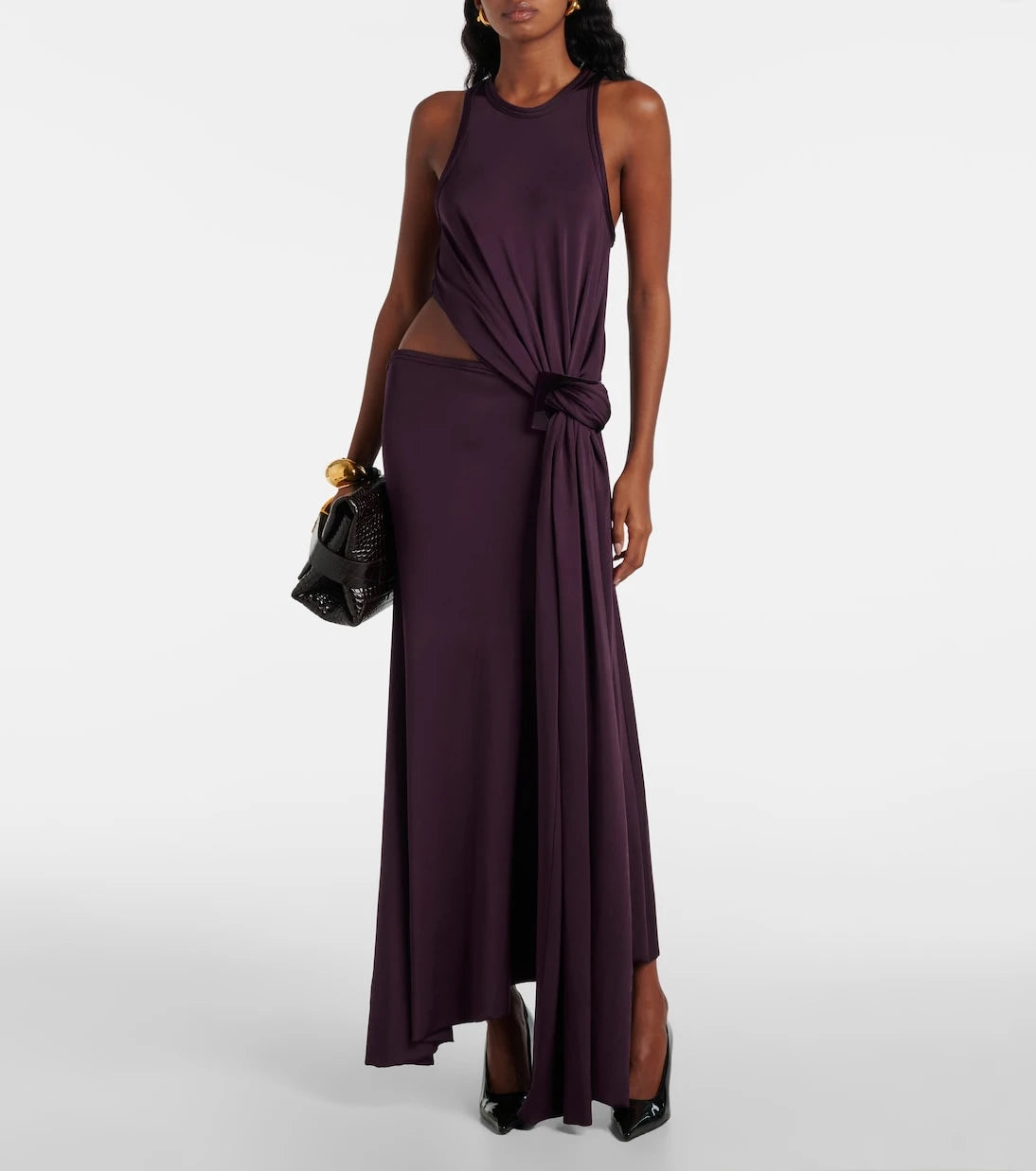 Victoria Beckham - Cutout draped jersey midi dress