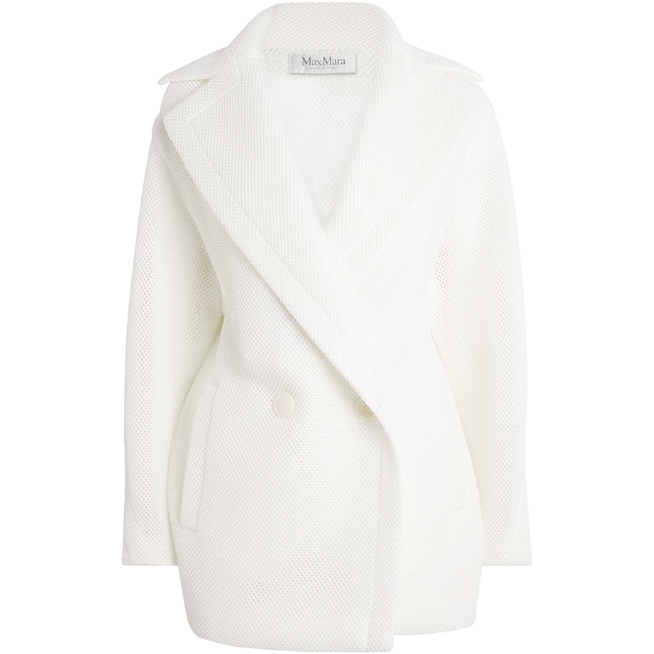 Max Mara White Mesh Teddy Bear Coat