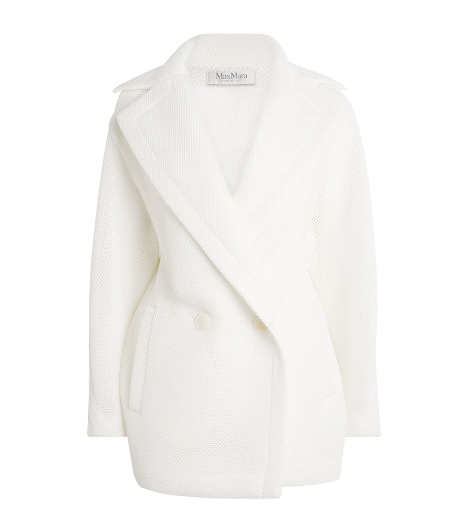 Max Mara White Mesh Teddy Bear Coat