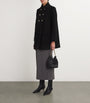 Maje Black Wool-Blend Pea Coat