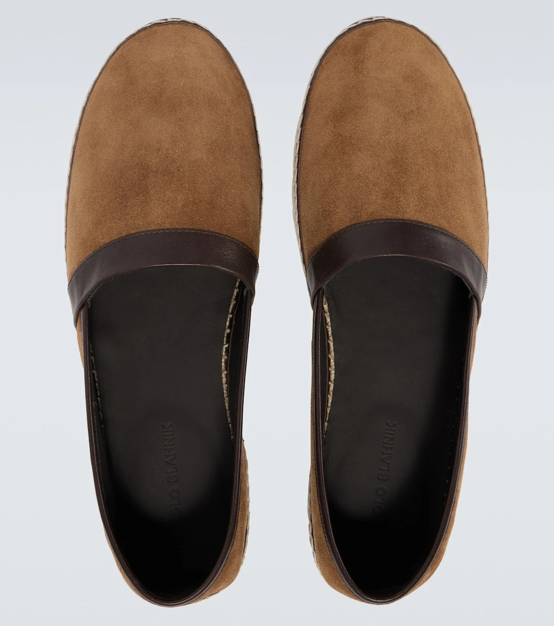 Manolo Blahnik - Nerano leather-trimmed suede espadrilles
