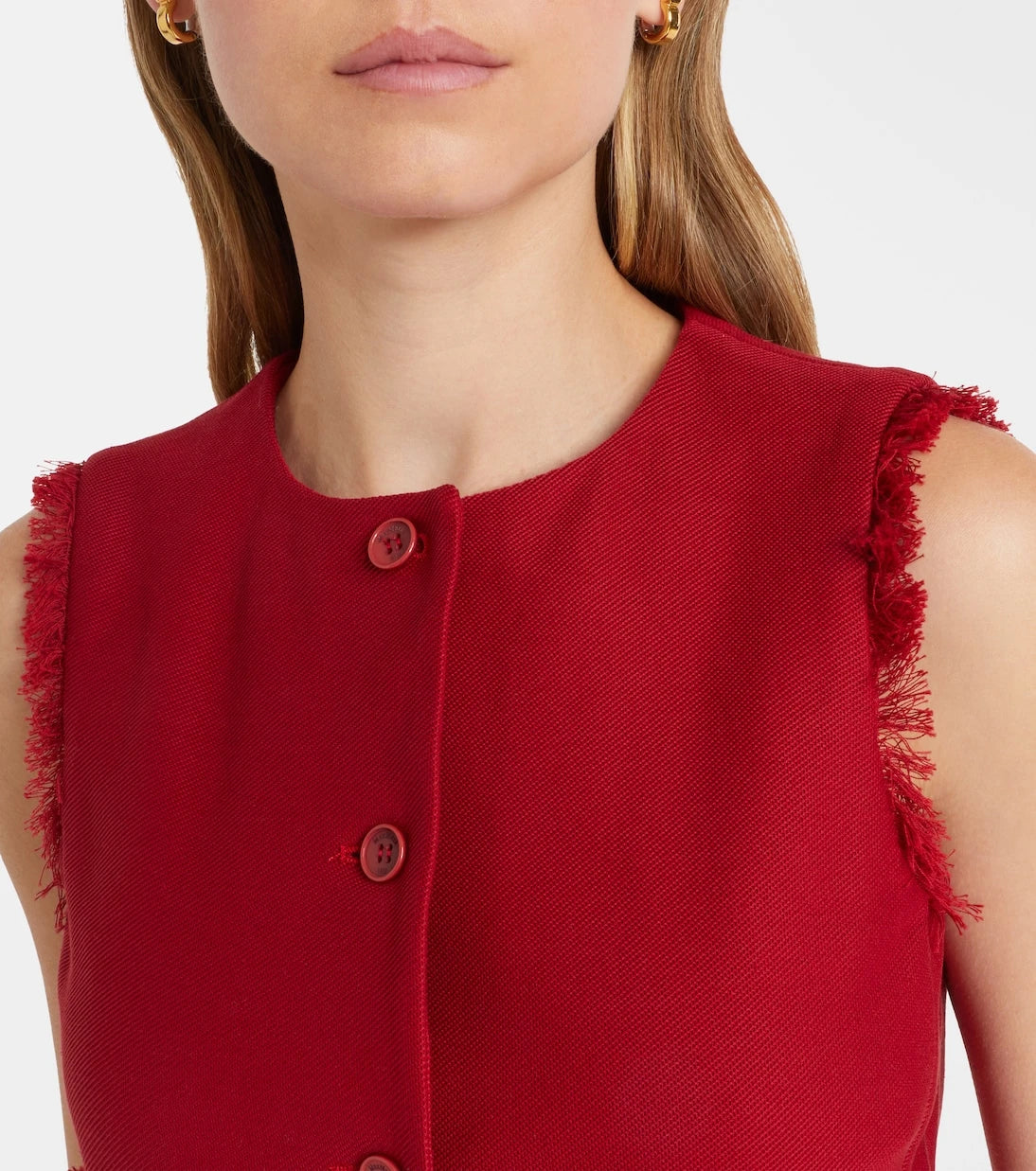 Max Mara - Sumero fringed cotton gabardine vest