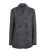 Max Mara Grey Virgin Wool Double-Breasted Jacket