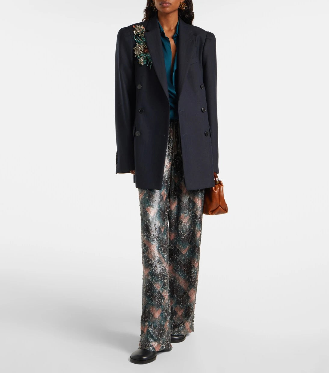 Dries Van Noten - 95 leather wedge knee-high boots