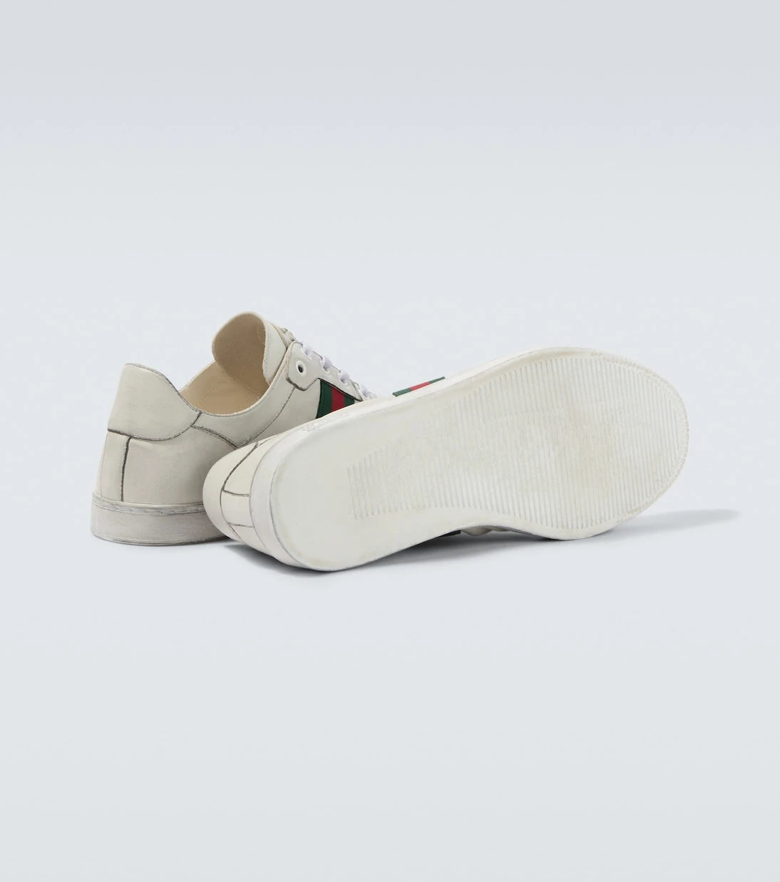 Gucci - Stretch Web Stripe leather sneakers