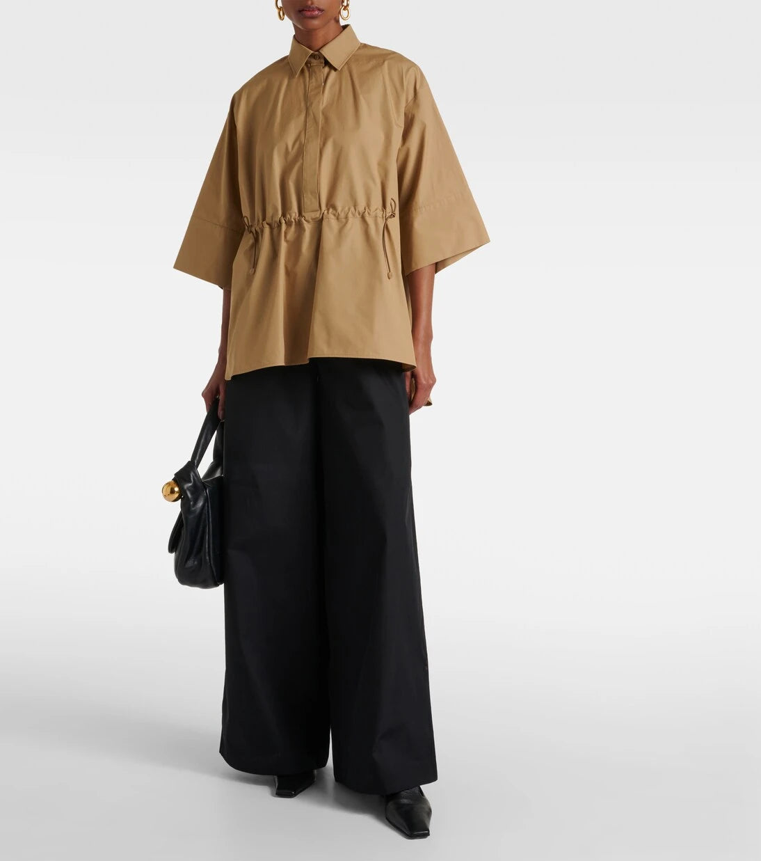 Max Mara - Navigli high-rise cotton wide-leg pants