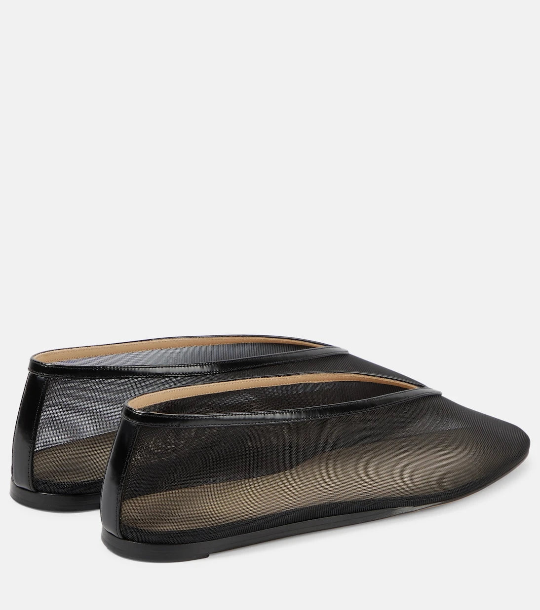 Le Monde Béryl - Luna leather-trimmed mesh ballet flats
