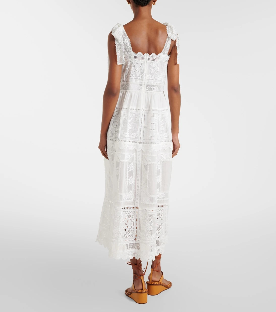 Zimmermann - Aster lace-trimmed midi dress
