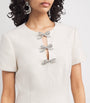 Self-Portrait Ivory Sequin Bouclé Bow Midi Dress