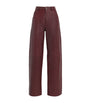 Leather Bonnie Straight Trousers CHERRY