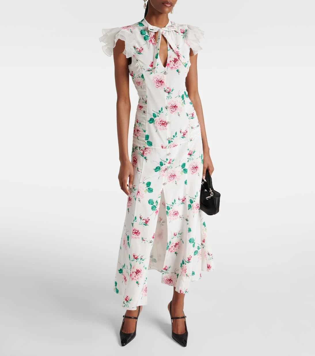 Alessandra Rich - Floral silk midi dress