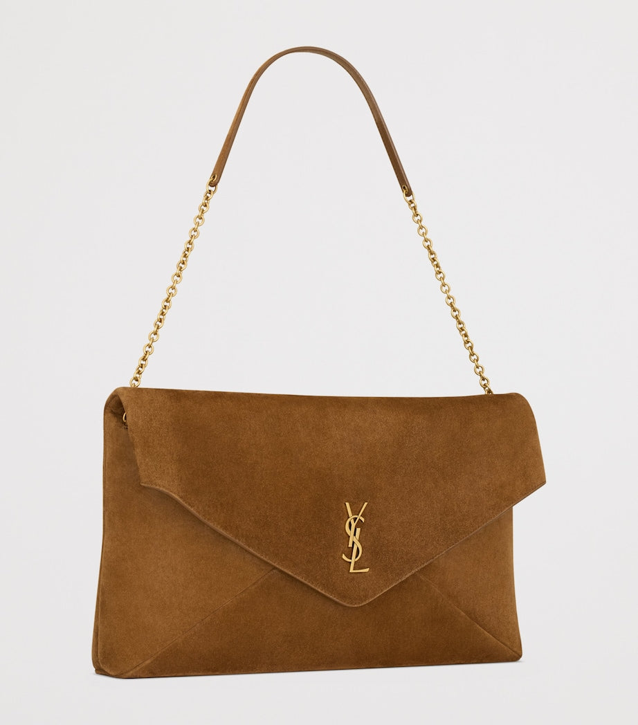 Saint Laurent Beige Extra Large Cassandre Envelope Chain Wallet