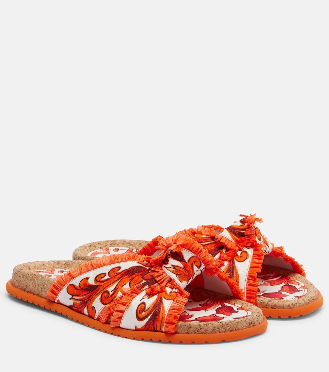 Dolce&Gabbana - Majolica fringed brocade slides