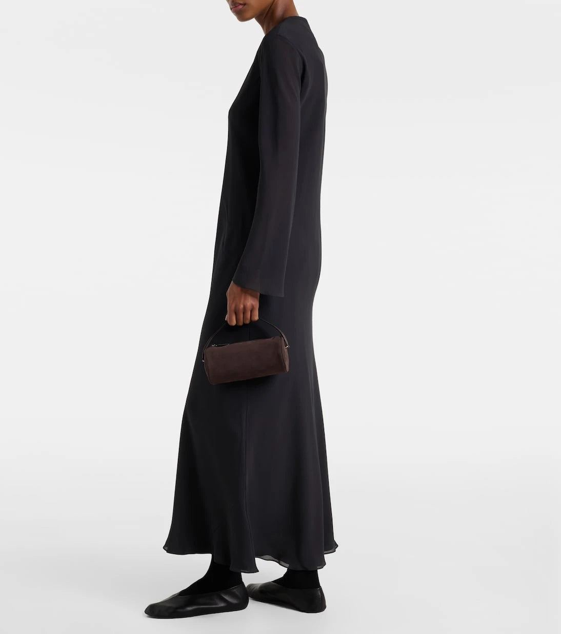 The Row - Round 90s suede tote bag