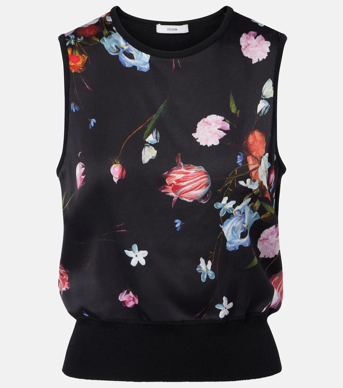 Erdem - Floral printed wool top