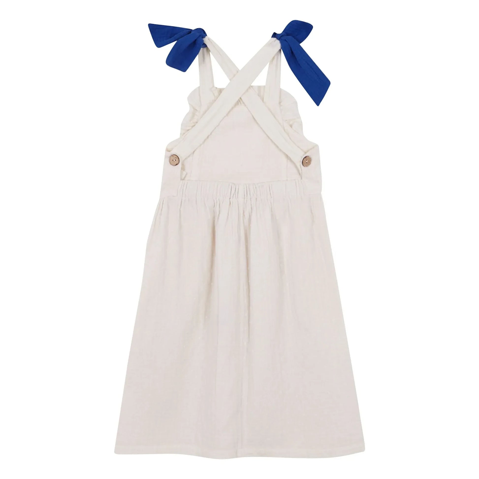 birinit - Plumetis Organic Cotton Midi Dress | Ivory