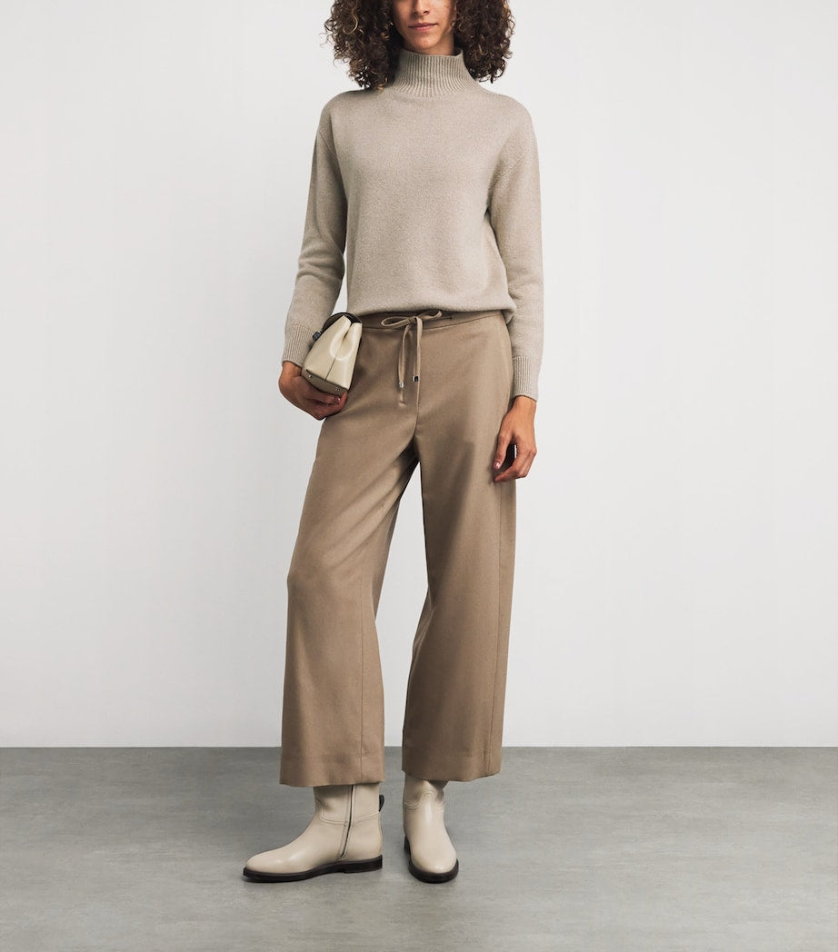 Beige Cashmere Rollneck Sweater