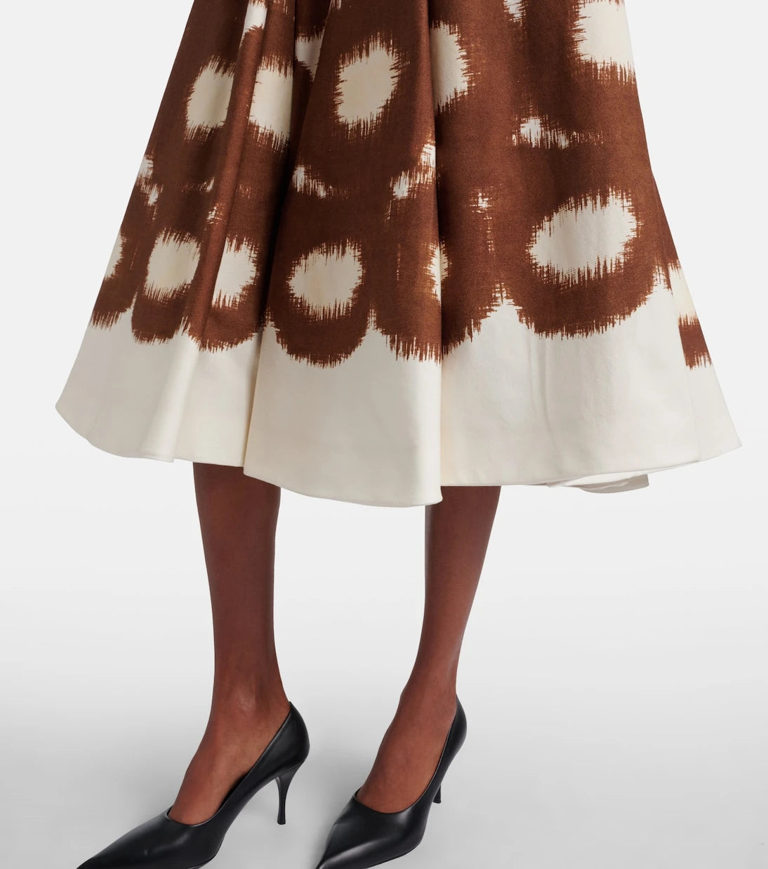 Prada - Printed cotton canvas midi skirt