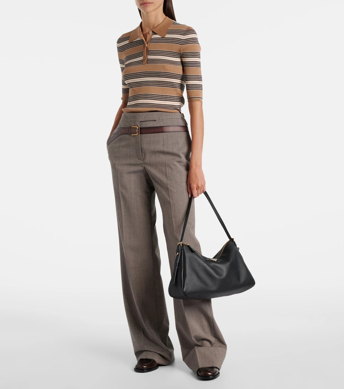 Prada - Prada Aimée Large leather shoulder bag