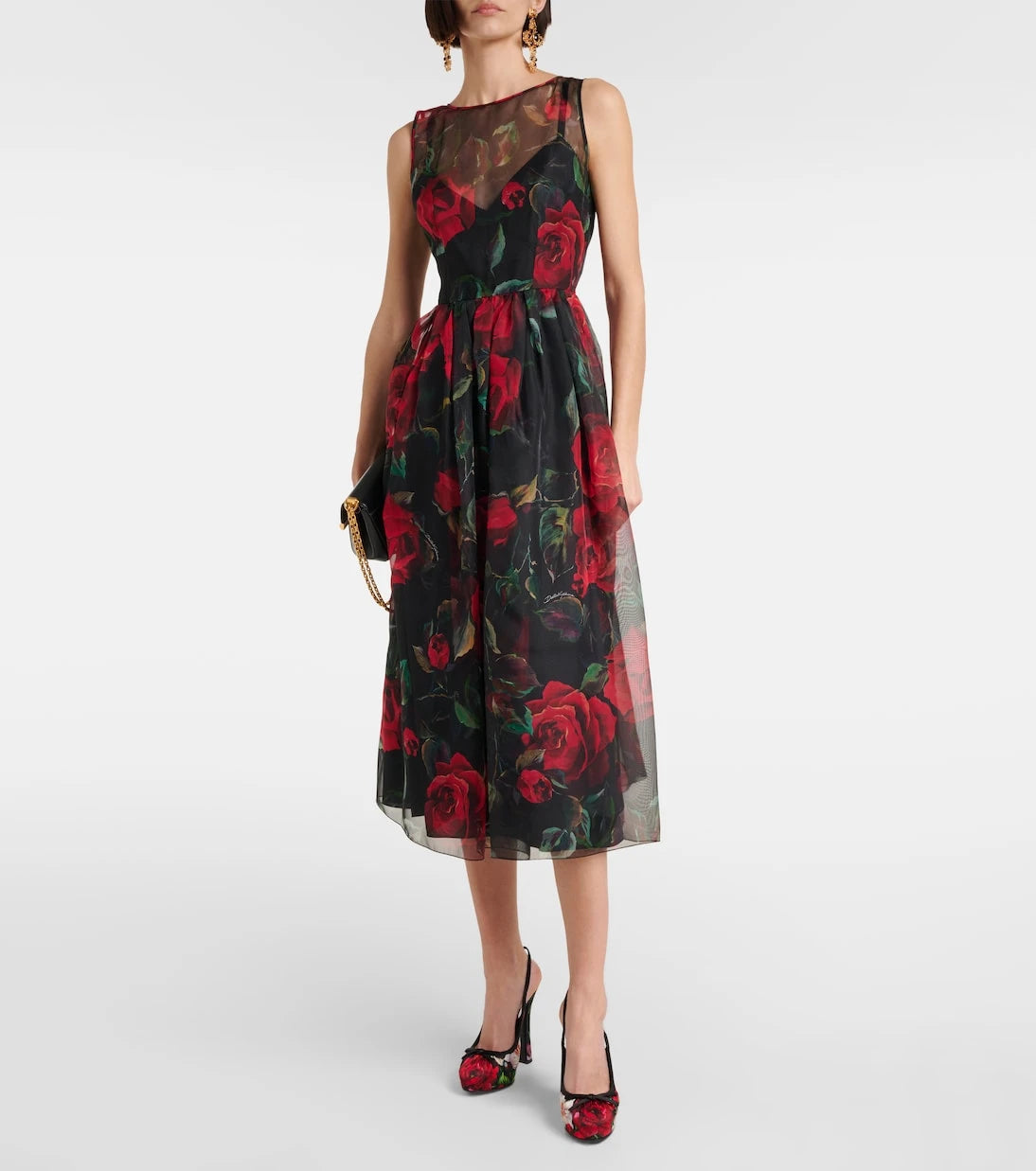 Dolce&Gabbana - Vally 105 floral satin slingback pumps