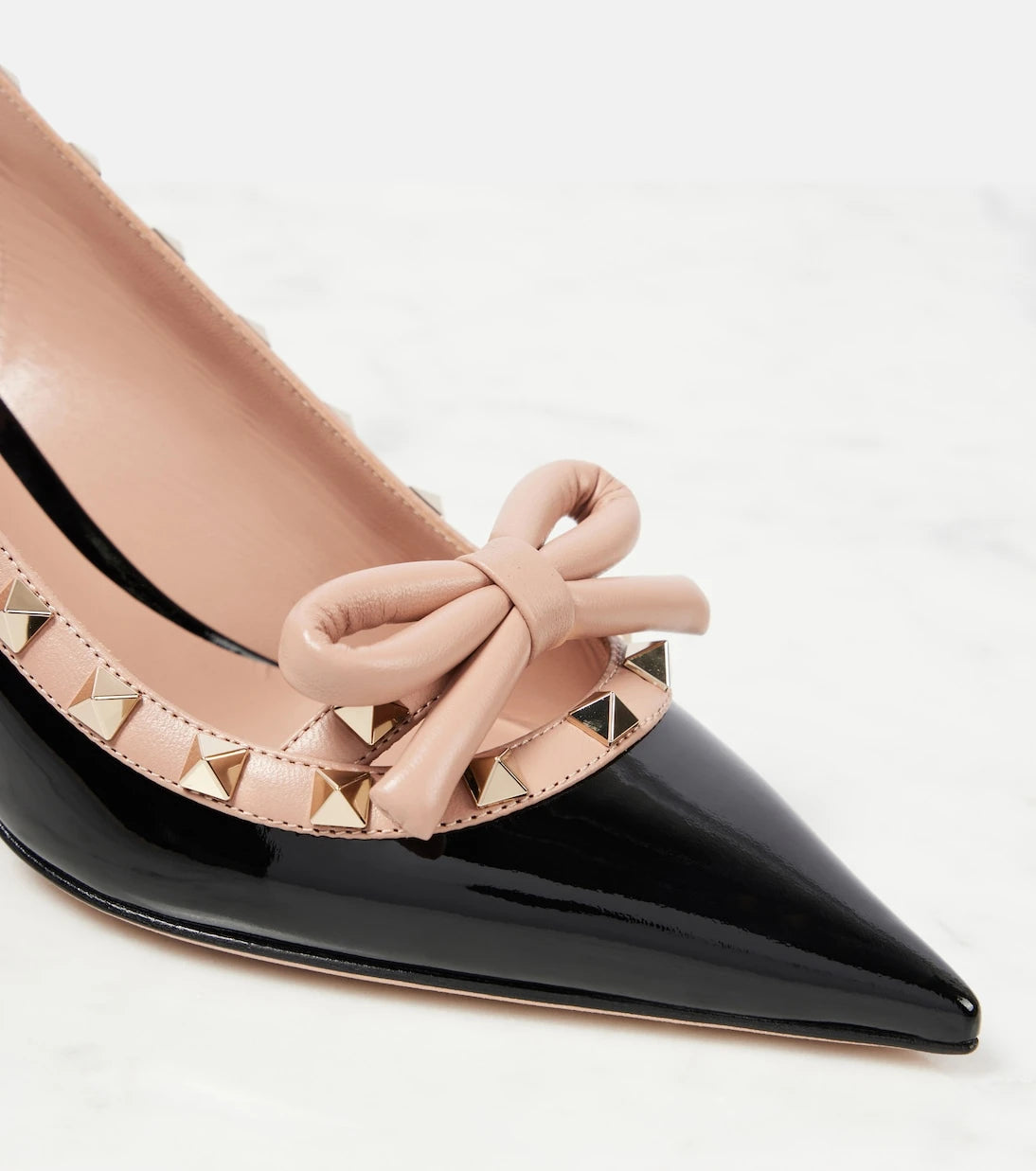 Valentino Garavani - Rockstud 60 patent leather slingback pumps