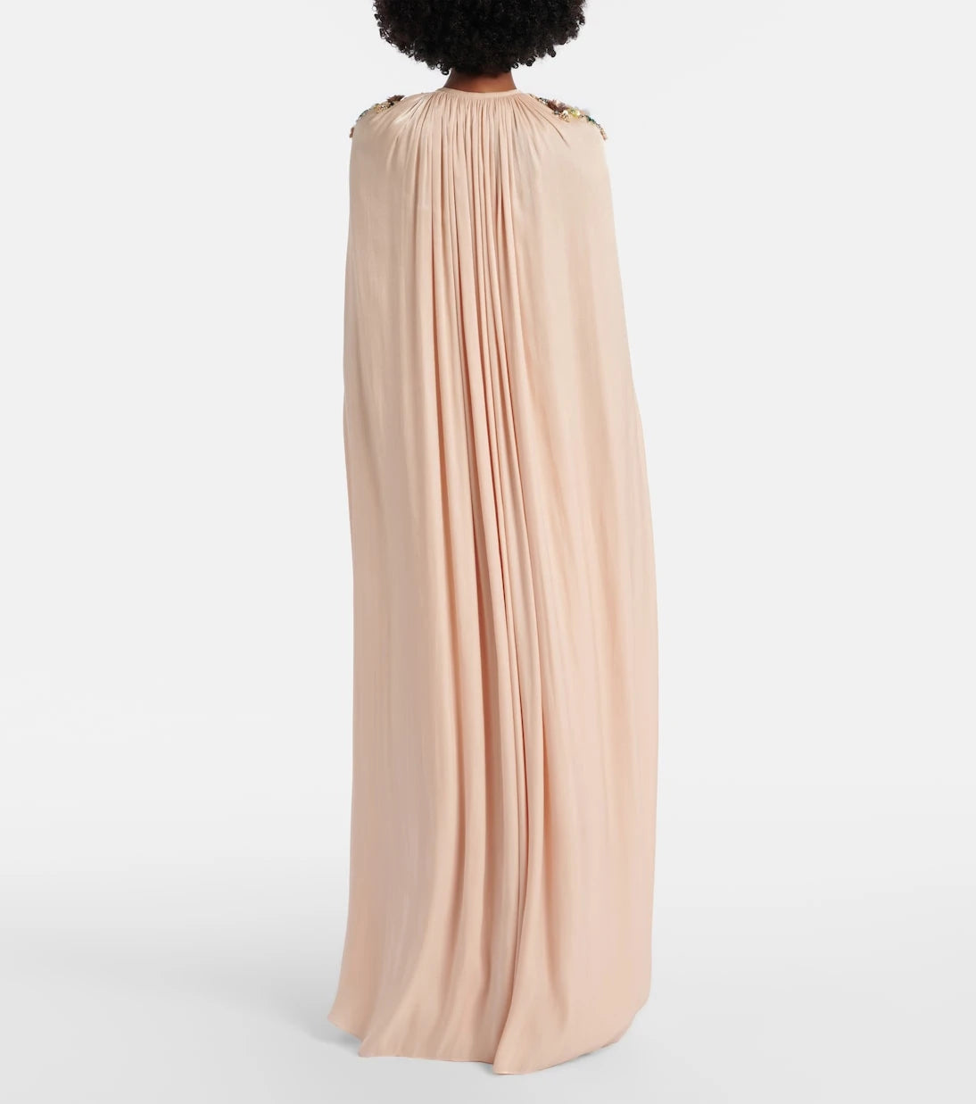 Costarellos - Sireen caped embellished georgette gown