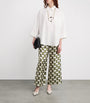Weekend Max Mara Black Silk Graphic Print Wide-leg Trousers