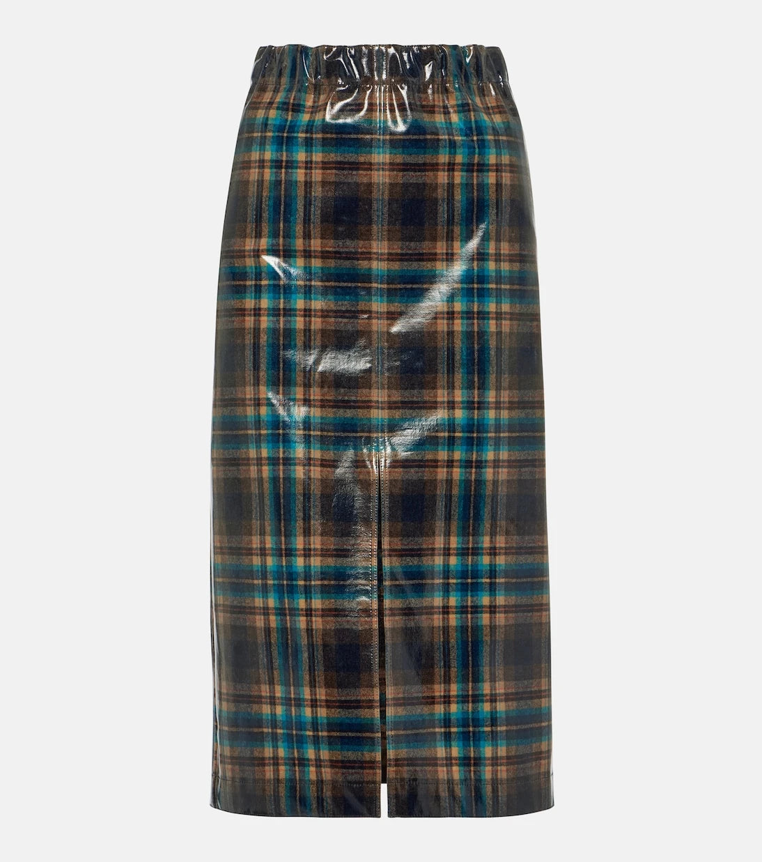 Maison Margiela - Checked coated wool midi skirt