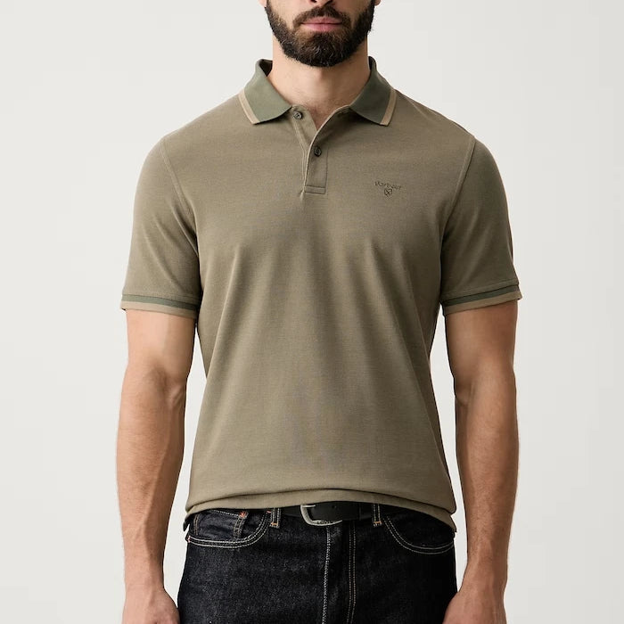 Barbour тениска с яка мъжка от памук Bernard