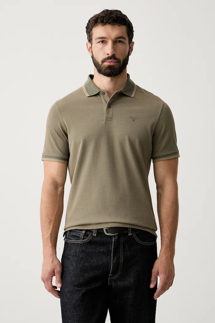 Barbour тениска с яка мъжка от памук Bernard