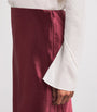 Vince Red Satin Crinkled Midi Skirt
