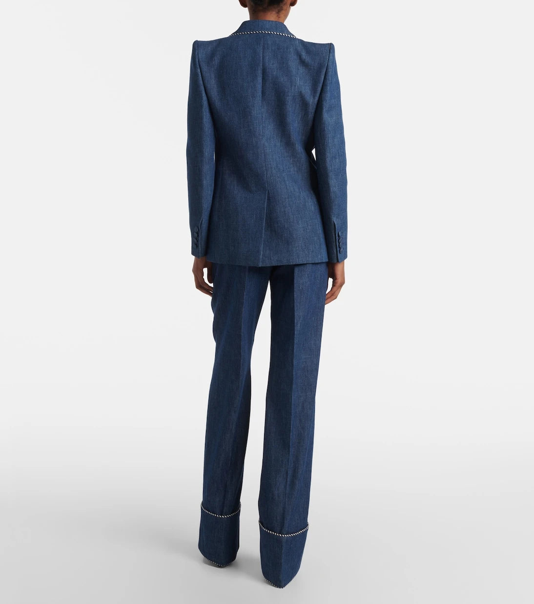 Valentino - Double-breasted chambray blazer