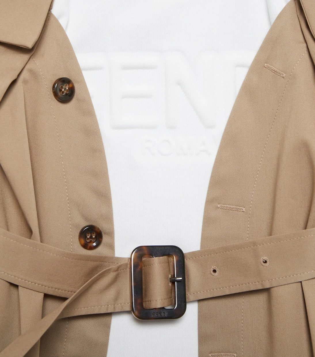Fendi Kids - فستان معطف من مزيج القطن الهجين