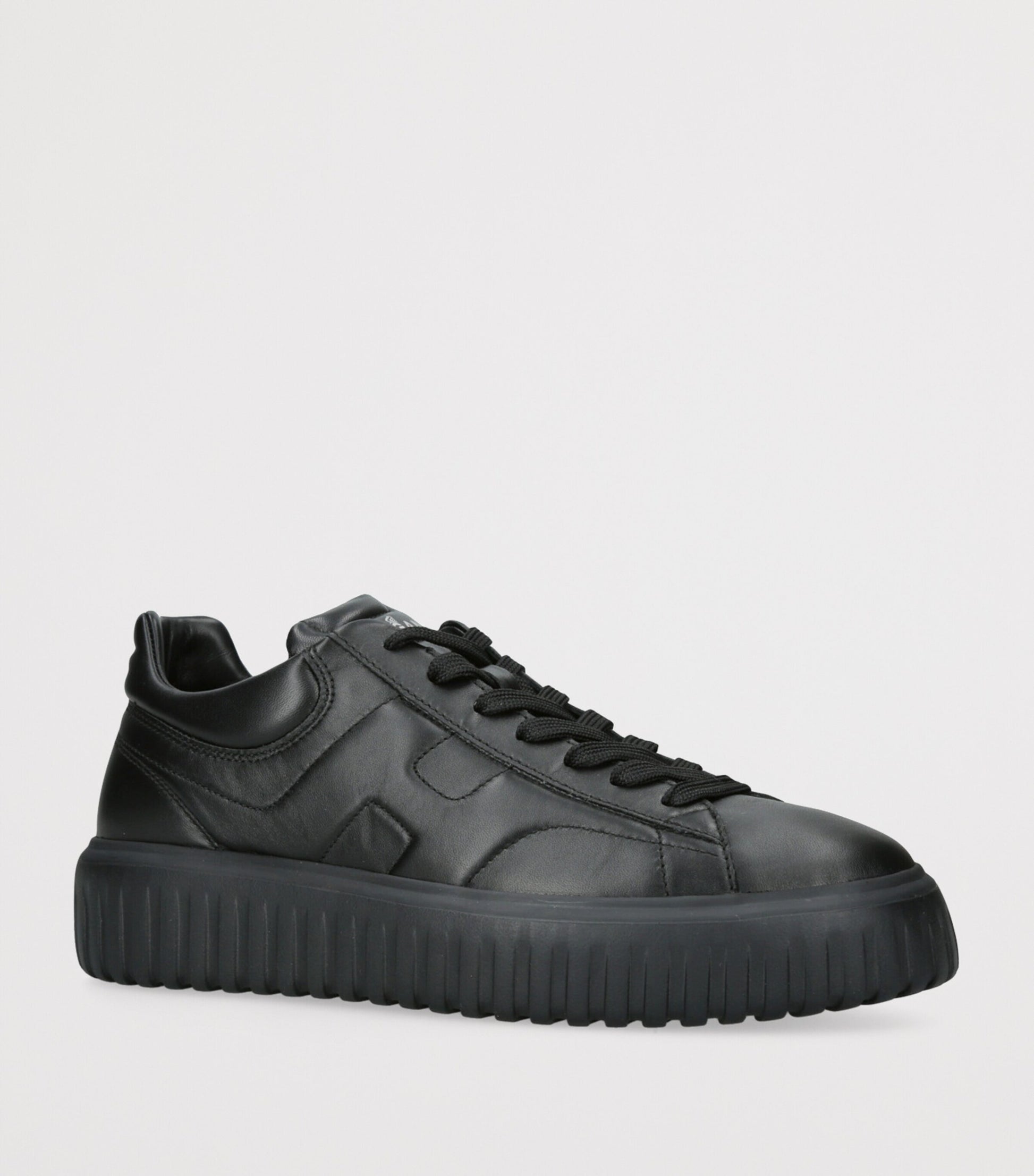 Leather H-Stripes Tread Sneakers BLACK