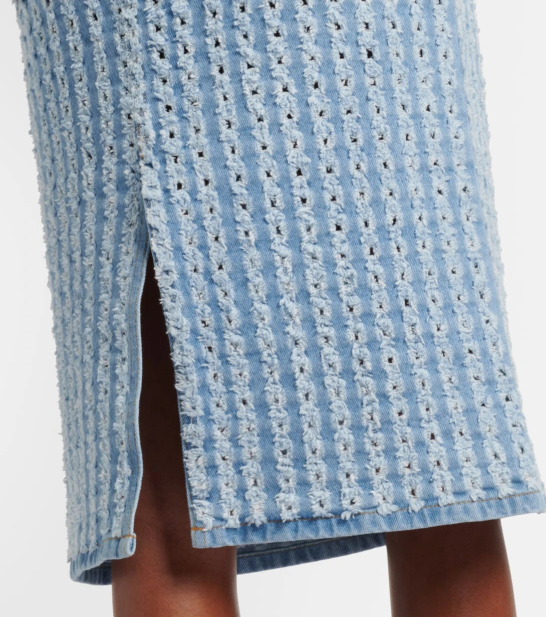 Nina Ricci - Çizgili denim kalem etek
