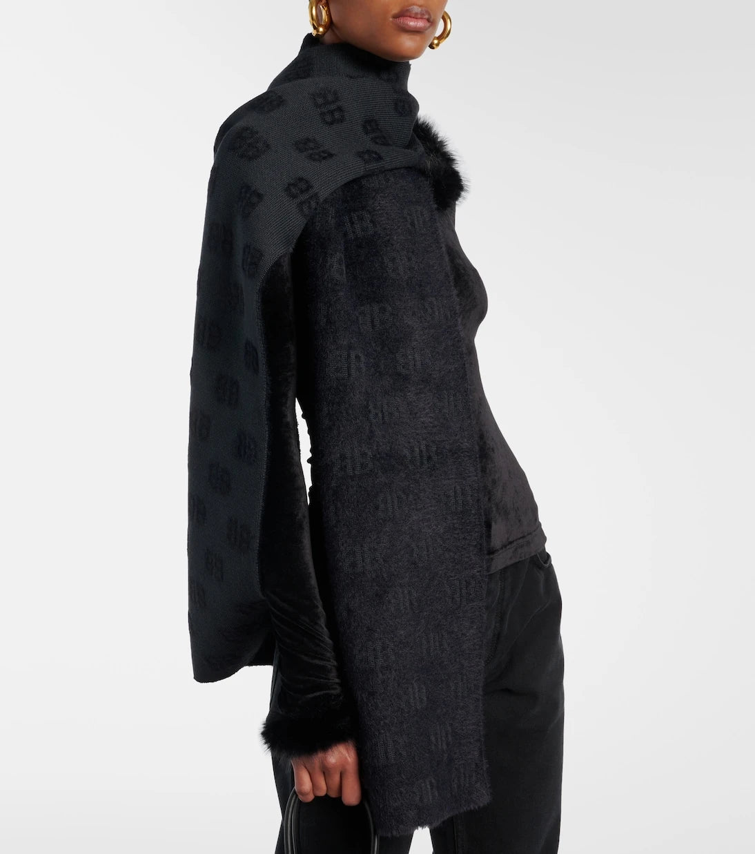 Balenciaga - BB wool-blend scarf