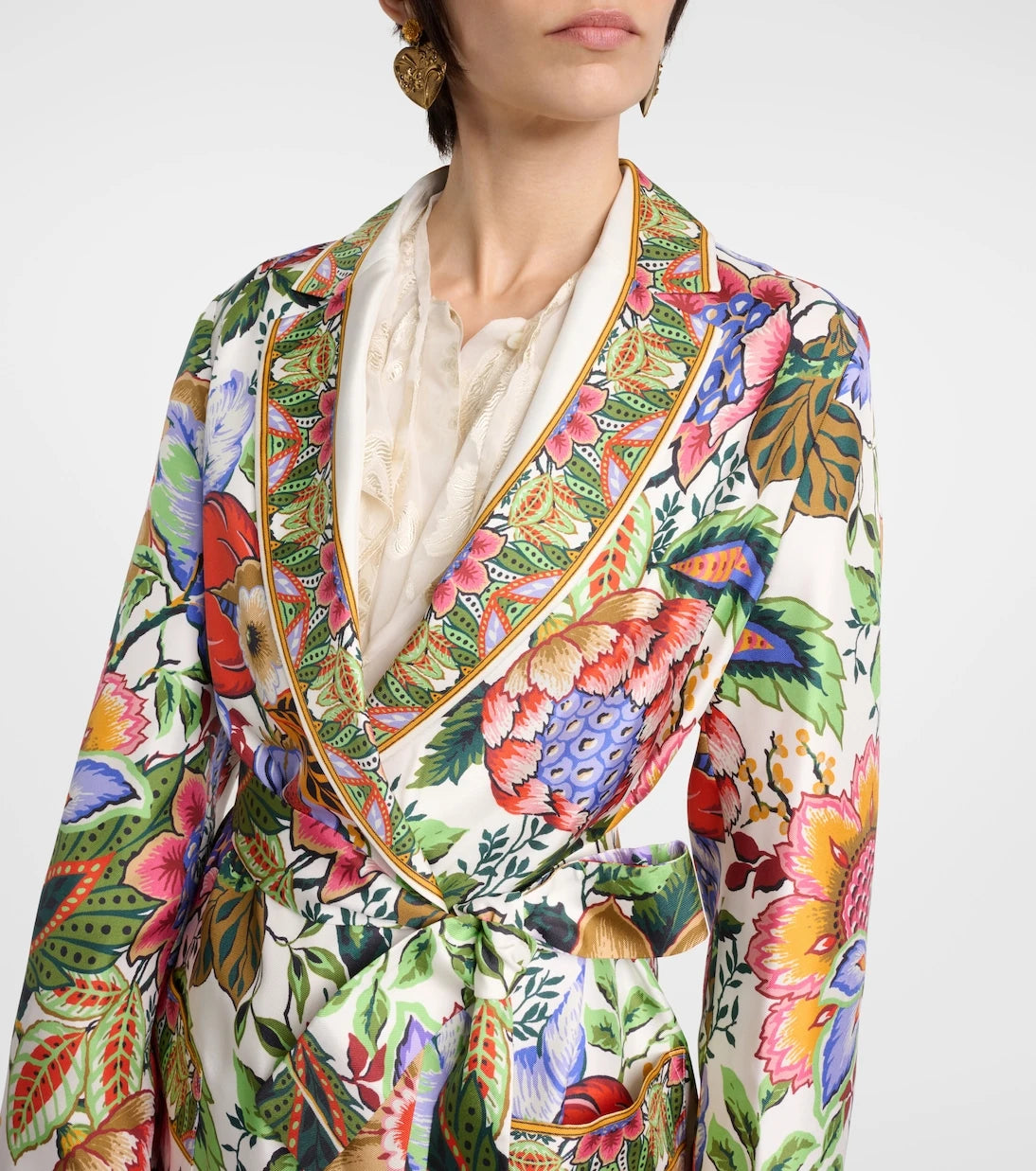 Etro - Çiçekli ipek anvelop ceket