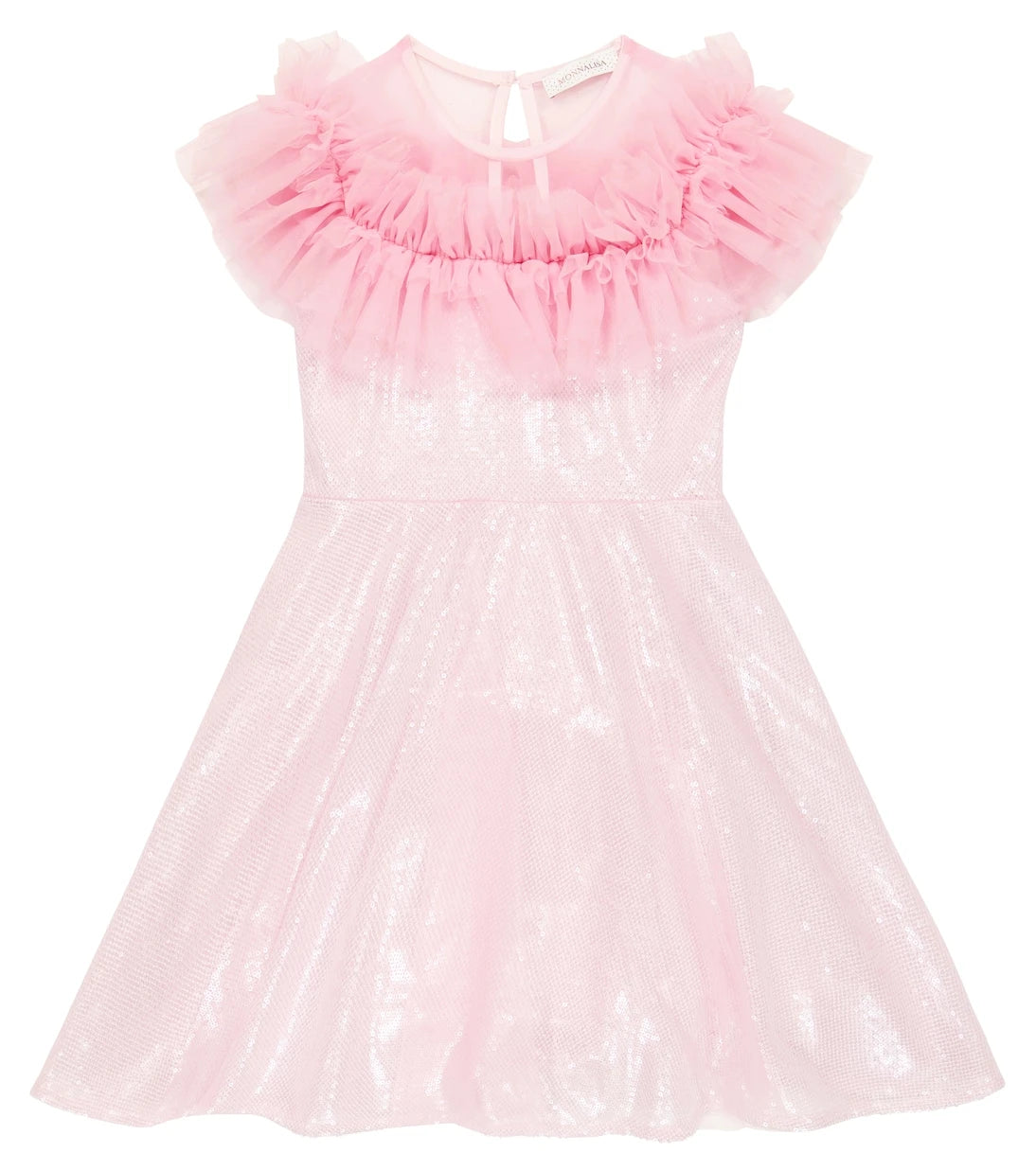 Monnalisa - Sequined ruffle dress