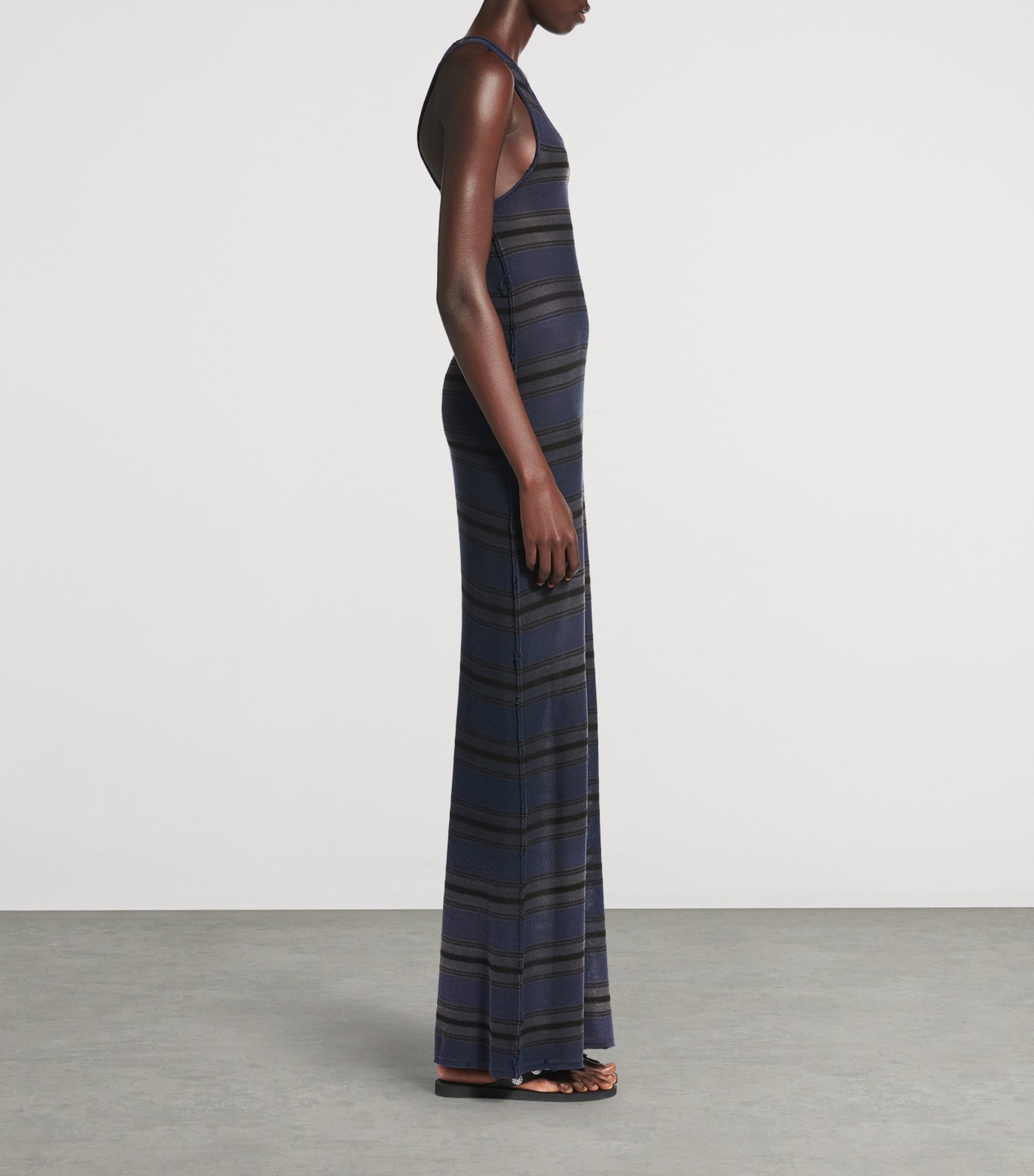 Balenciaga Black Cotton-Blend Tank Top Maxi Dress