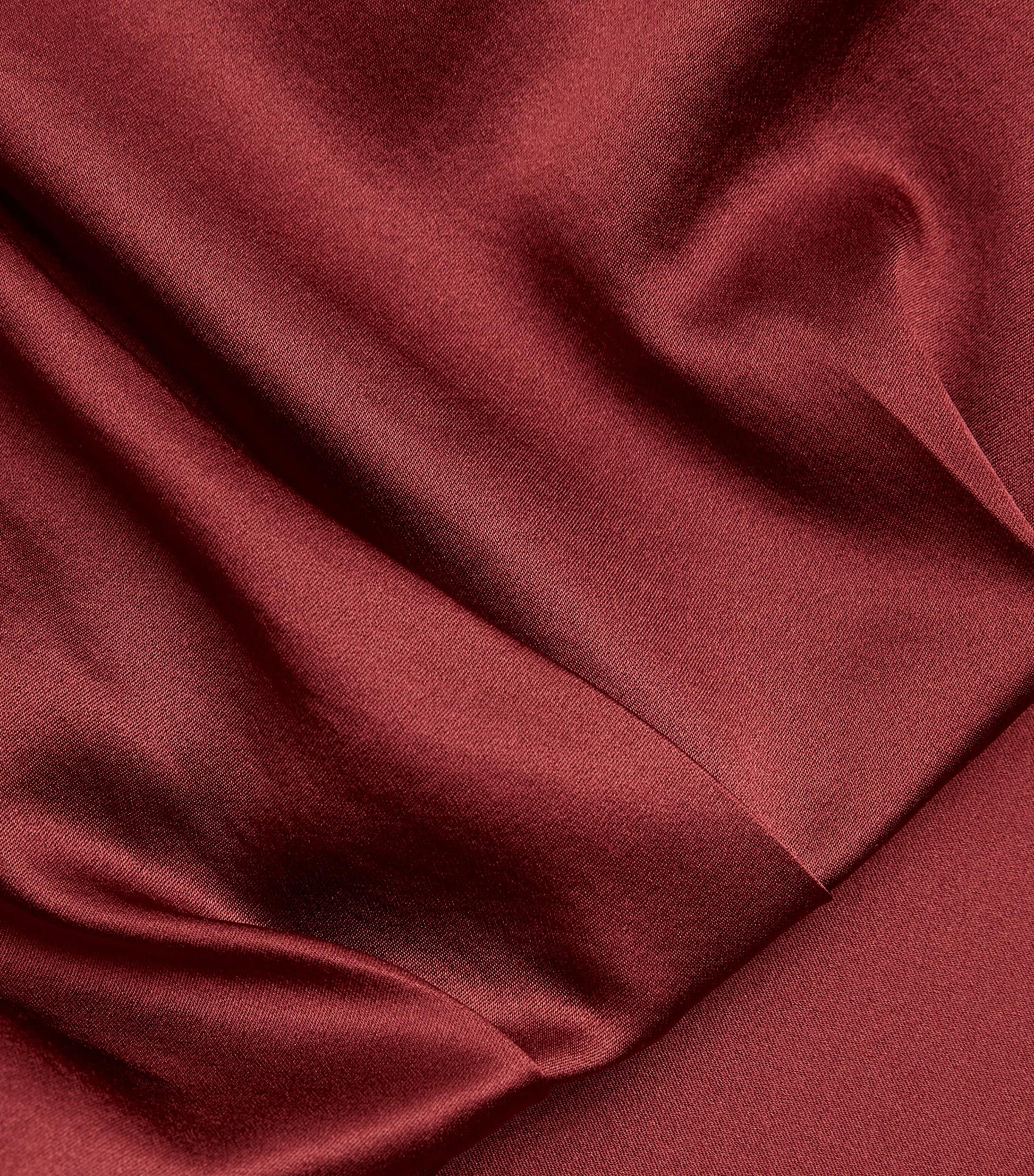 STAUD Burgundy Stretch-Silk Marcel Midi Dress