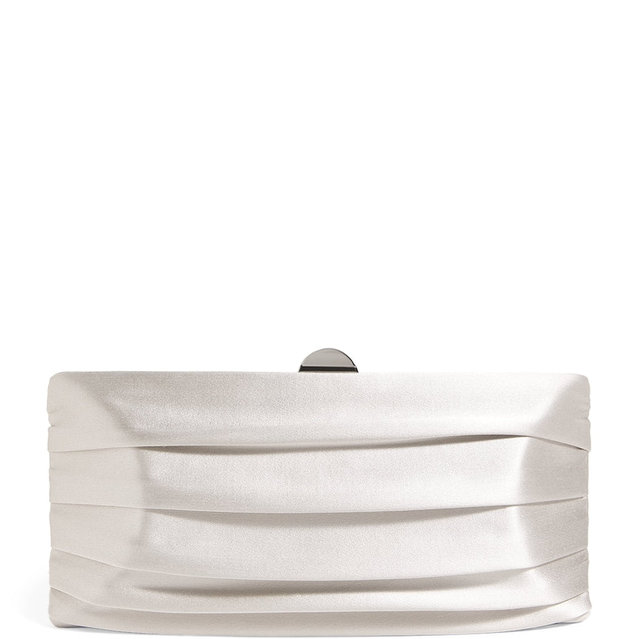Satin Plissé Clutch Bag