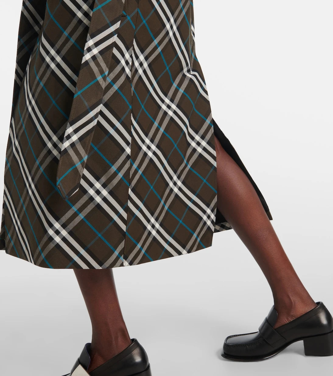 Burberry - معطف الترنش بتصميم مربعات بربري
