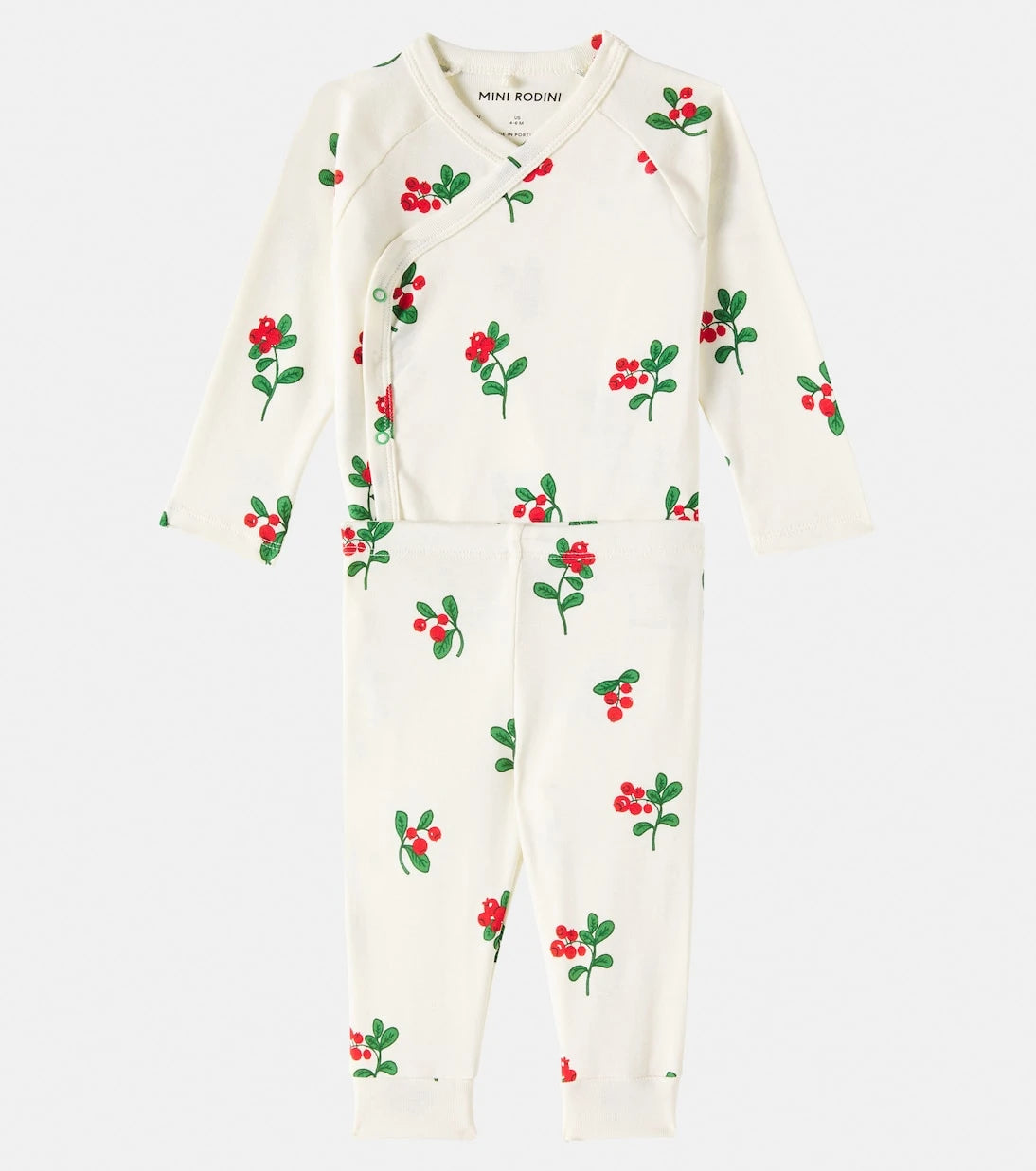 Mini Rodini - Baby Lingonberries cotton bodysuit and pants set