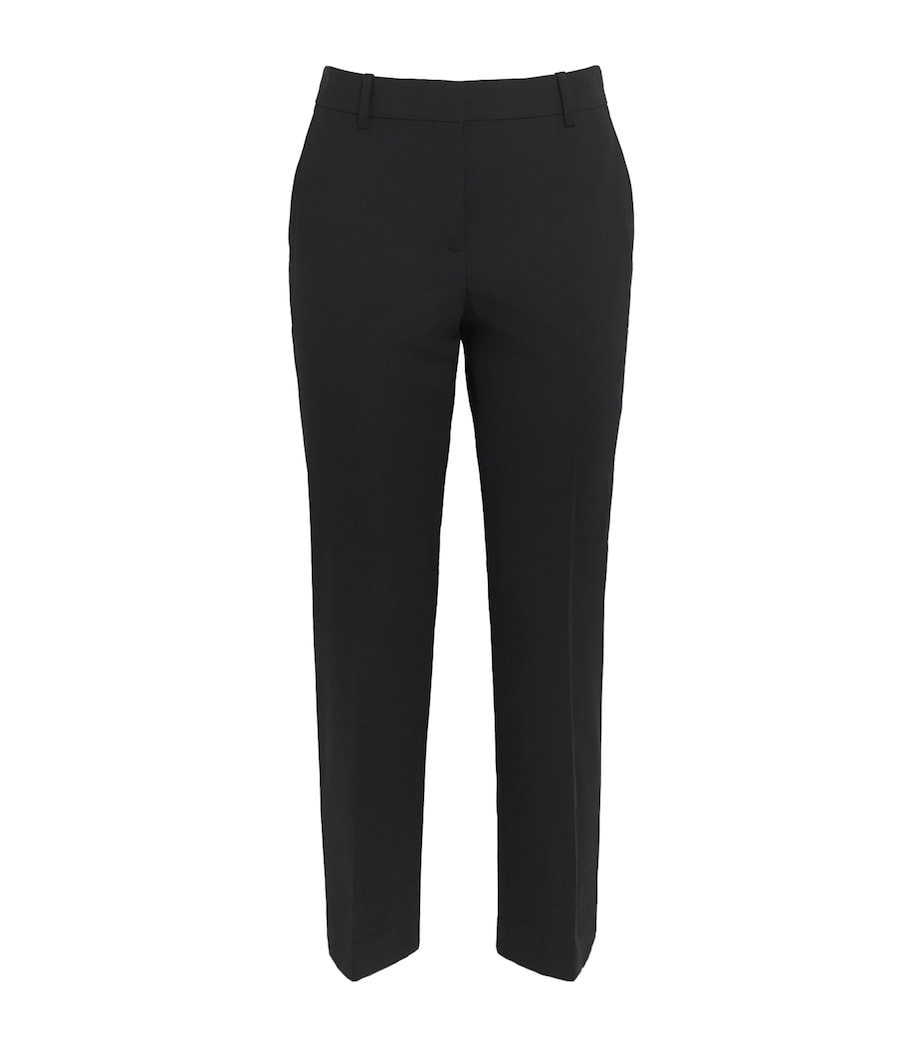 Theory Black Good Wool Cropped Treeca Trousers