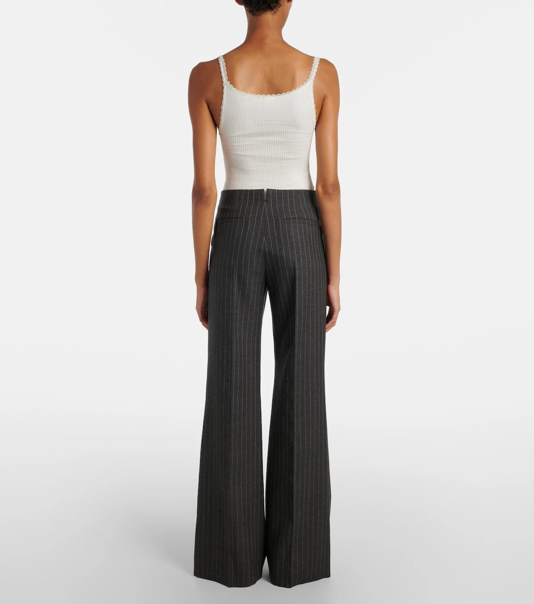Chloé - Pinstriped virgin wool wide-leg pants
